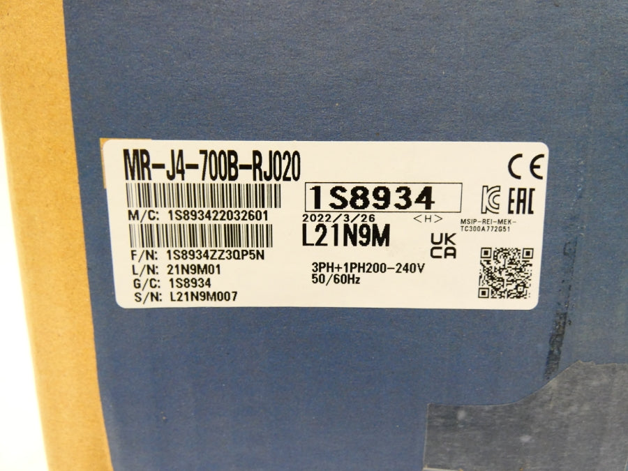 MITSUBISHI ELECTRIC MR-J4-700B-RJ020 200-240V NSFS