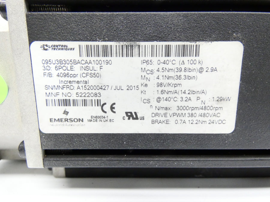 CONTROL TECHNIQUES 095U3B305BACAA100190 380/480V 2.9A NSNP