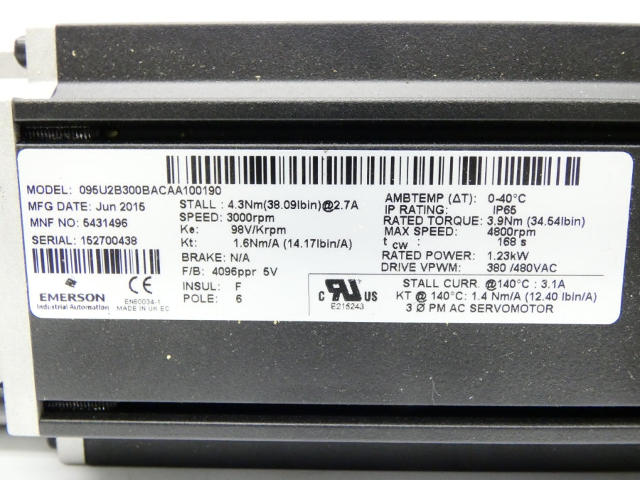CONTROL TECHNIQUES 095U2B300BACAA100190 380/480V 2.7A NSMP