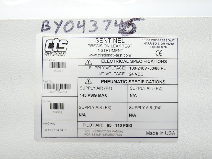 CTS I28-C105902-1 100-240V 145PSI NSNP