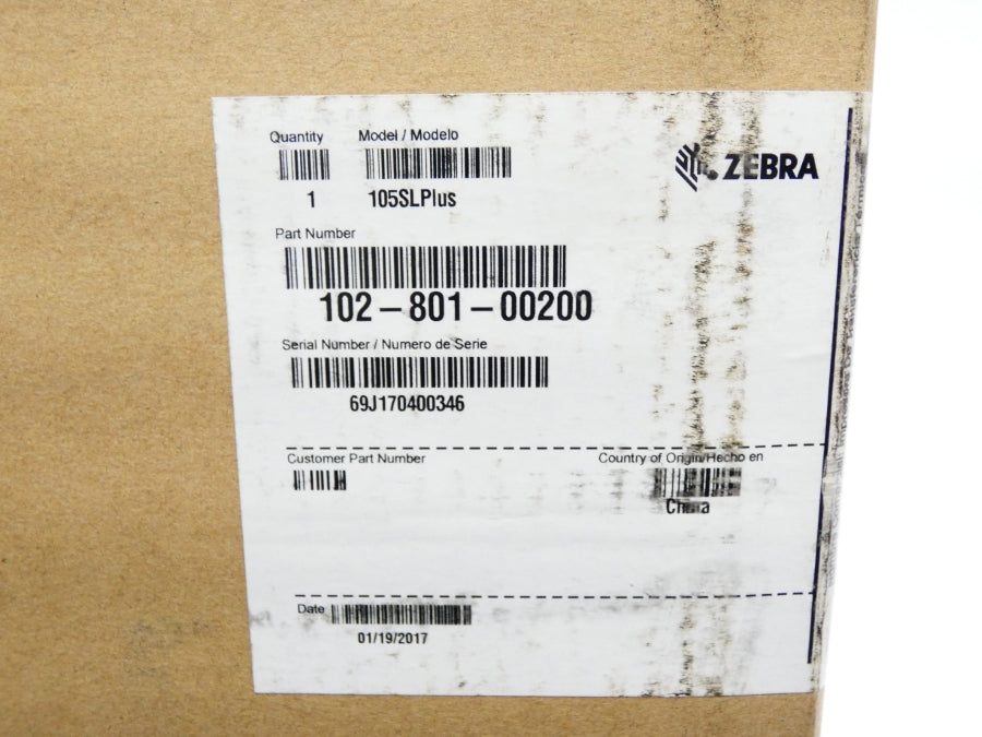 ZEBRA 102-801-00200 105SLPLUS 100-240VAC 4A NSFS