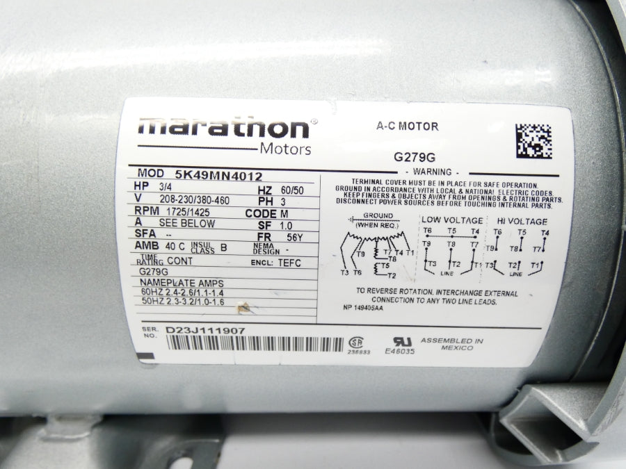 GAST 1023-101Q-G279 5K49MN4012 208-230/380-460V 2.3-3.2A UNMP