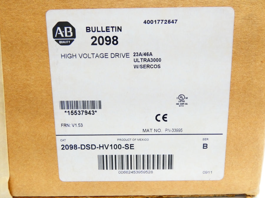 INDUSTRIAL SPARE PART 2098-DSD-HV100-SE SER. B F/W V1.53 230/460VAC 23/36A NSMP