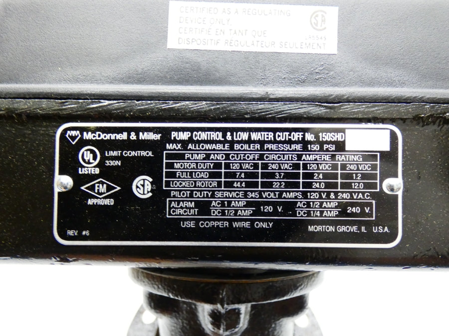 MCDONNELL & MILLER 150SHD 173003 240VAC 1/4A NSMP