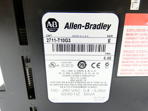 INDUSTRIAL SPARE PART 2711-T10G3 SER. E F/W 4.46 100-240VAC 0.4-0.25A NSMP