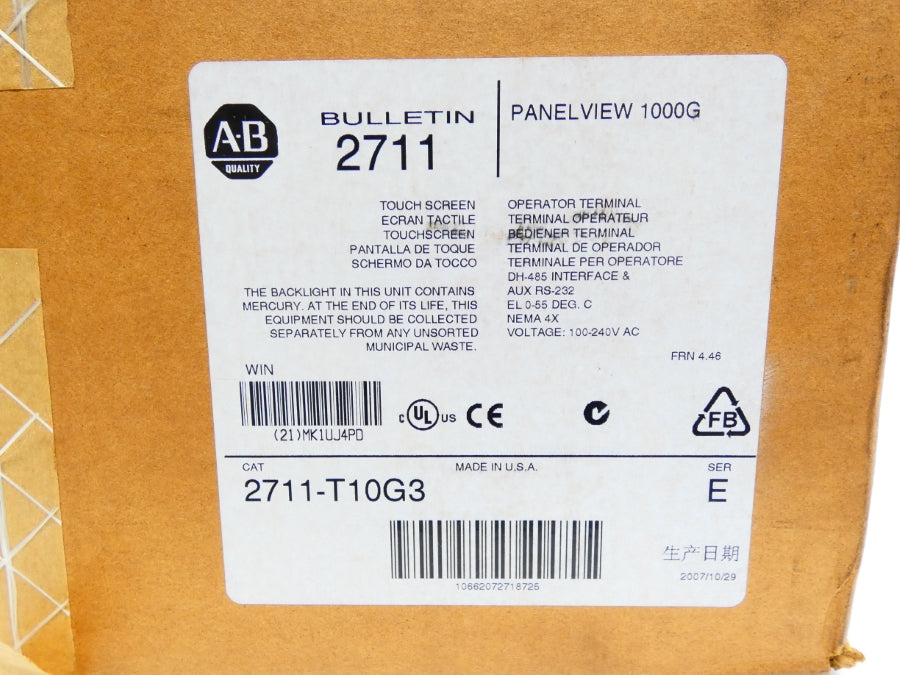 INDUSTRIAL SPARE PART 2711-T10G3 SER. E F/W 4.46 100-240VAC 0.4-0.25A NSMP