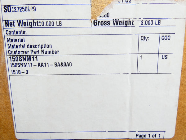 NORTH AMERICAN 1518-3 115V 0.19A 70PSI 1-1/2" NSMP