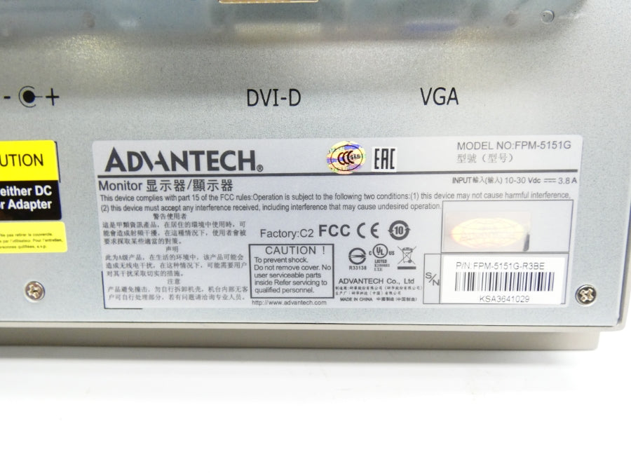 ADVANTECH FPM-5151G-R3BE 10-30VDC 3.8A NSMP