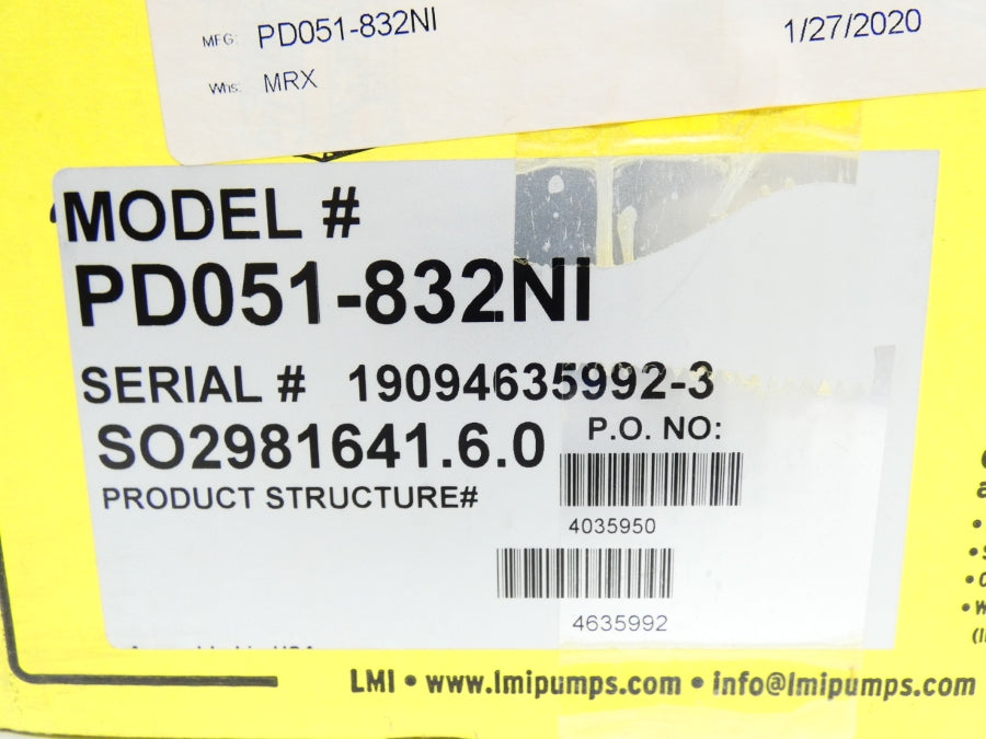 LMI PD051-832NI 115/230V .35A 150PSI NSMP
