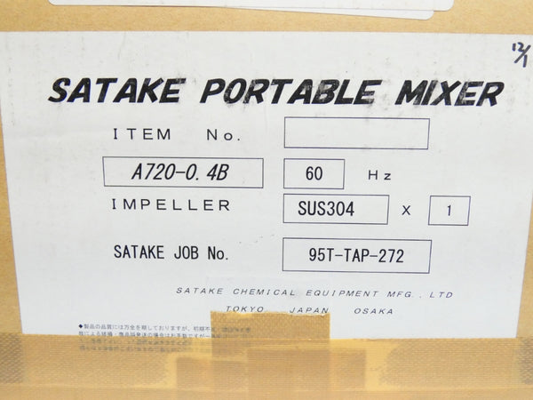 SATAKE A720-0.4B 95T-TAP-272 SUS304 NSFS