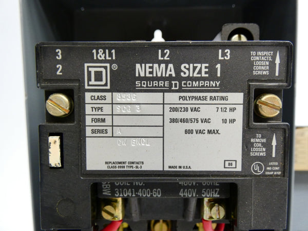 SQUARE D 8536SCG3 SER. A 440-480V NSNP