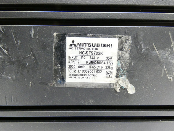 MITSUBISHI ELECTRIC HC-SFS702K 114V 35A UNMP