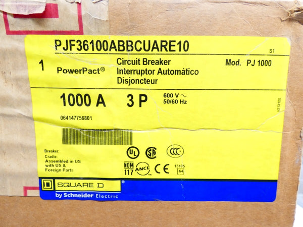 SQUARE D PJF36100ABBCUARE10 600V 1000A NSMP