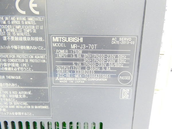 MITSUBISHI ELECTRIC MR-J3-70T 200-230V 3.8A NSMP