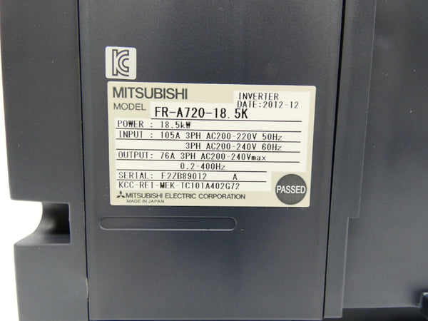 MITSUBISHI FR-A720-18.5K 200-220VAC 105A NSMP