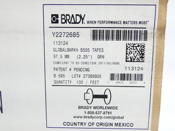BRADY Y2272685 113124 2-1/4" 100FT NSMP