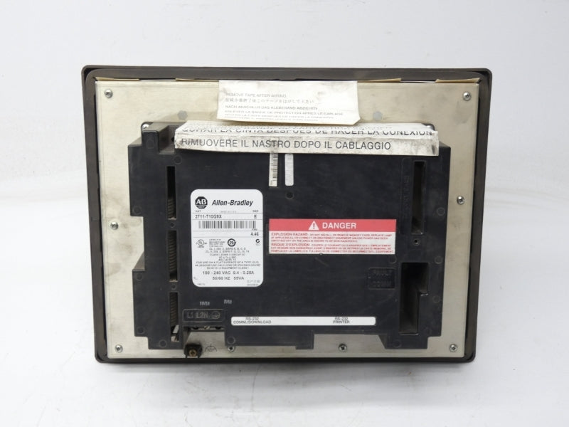 ALLEN BRADLEY 2711-T10G9X SER. E F/W 4.46 100-240VAC 0.4-0.25A REMAN
