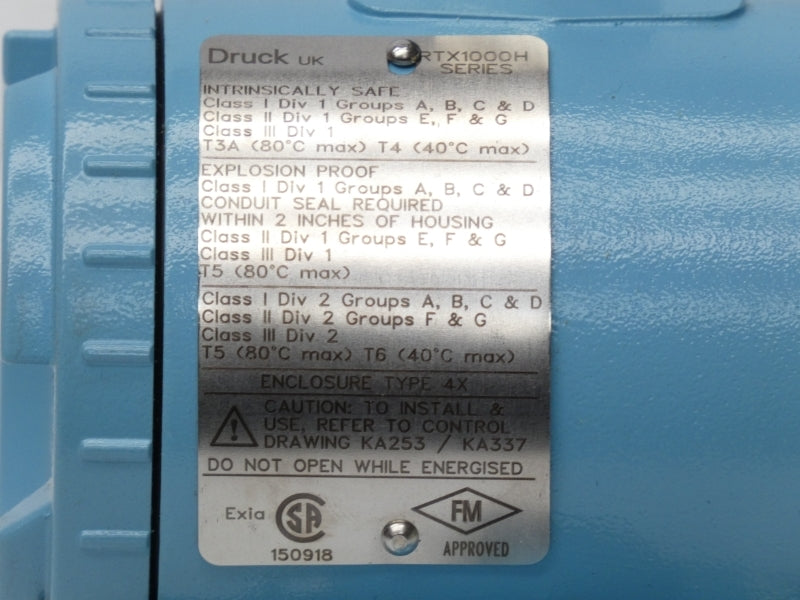 DRUCK RTX1000H-18-G-2-N-O-F-LHB 3000PSI NSMP