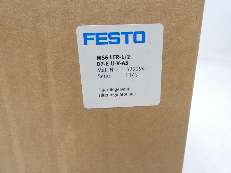 FESTO MS6-LFR-1/2-D7-E-U-V-AS 529194 180PSI NSMP