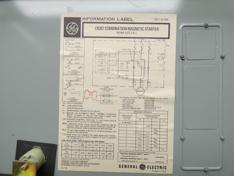 GENERAL ELECTRIC CR207B123BAA NSNP