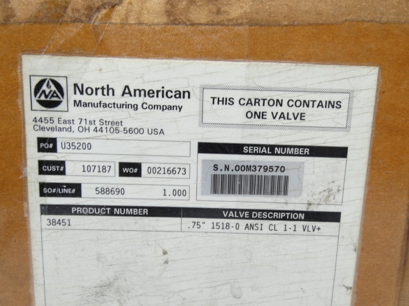 NORTH AMERICAN .75"1518-0 115V 0.19A 3/4" NSMP
