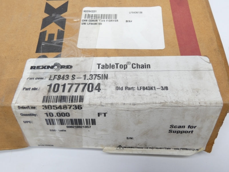 REXNORD LF843S-1.375IN 10177704 10' NSMP