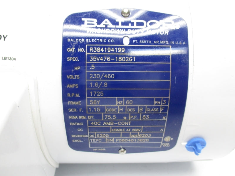 BALDOR R384194199 230/460V 1.6/.8A NSMP
