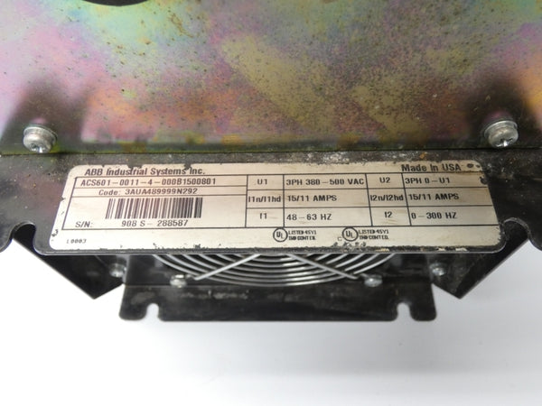 ABB ACS601-0011-4-000B1500801 380-500VAC 15/11A UNMP
