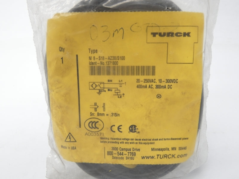 TURCK NI8-S18-AZ3X/S100 1371800 300VDC NSMP