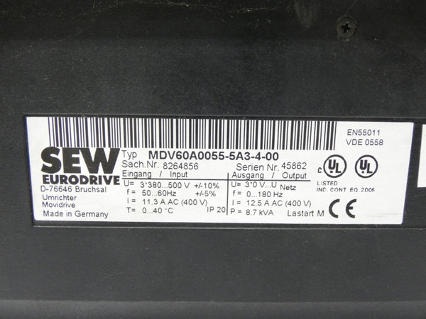 SEW EURODRIVE MDV60A0055-5A3-4-00 380-500V 12.5A UNMP
