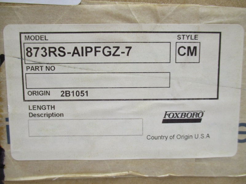 FOXBORO 873RS-AIPFGZ-7 120VAC  NSMP