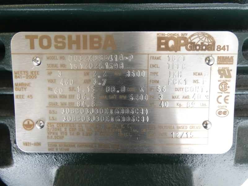 TOSHIBA 0032XDSB41A-P 460V 3.7A NSNP