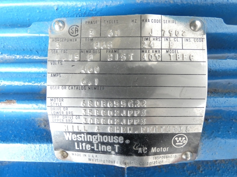 WESTINGHOUSE 680B655G22 460V 6.1A UNMP