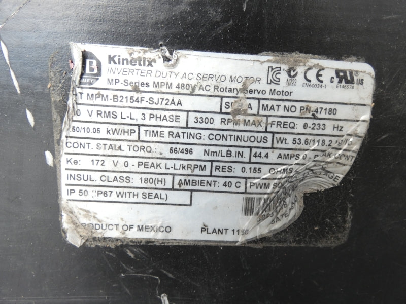 ALLEN BRADLEY MPM-B2154F-SJ72AA SER. A 480V 44.4A NSNP