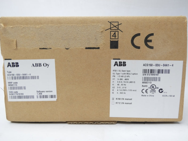 ABB ACS150-03U-04A1-4 380-480V 6.9/5.8A NSMP