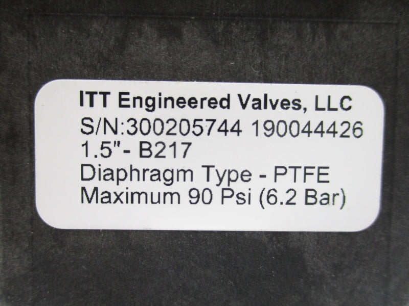 ITT 1.5-N-PN-B217 90PSI 1.5" NSMP