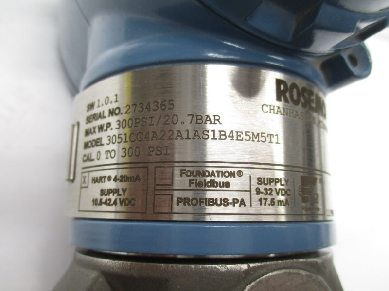 ROSEMOUNT 3051CG4A22A1AS1B4E5M5T1 10.5-42VDC 300PSI NSMP