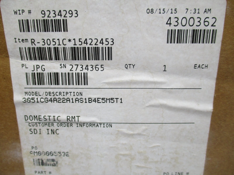 ROSEMOUNT 3051CG4A22A1AS1B4E5M5T1 10.5-42VDC 300PSI NSMP