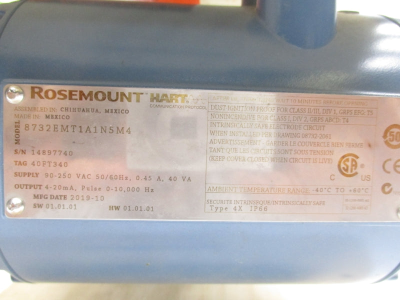 ROSEMOUNT 8732EMT1A1N5M4 90/250 .45A NSMP