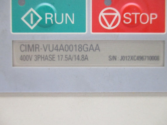 YASKAWA CIMR-VU4A0018GAA 400V 17.5/14.8A UNMP