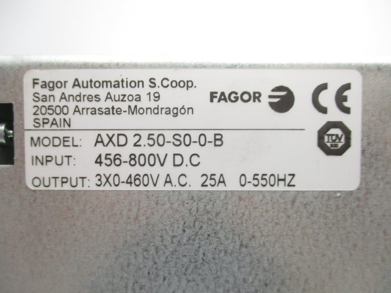 FAGOR AXD 2.50-S0-0-B 456-800VDC 25A NSMP
