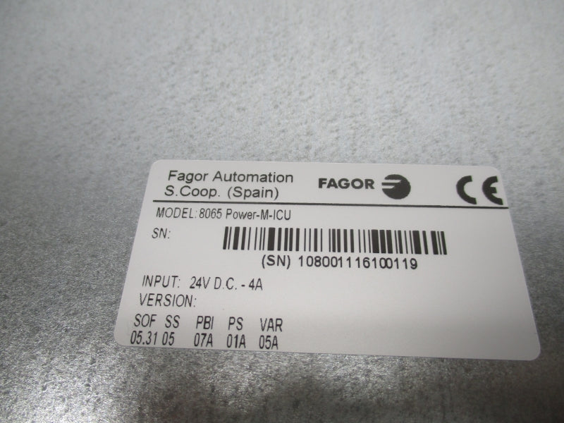 FAGOR C65P-10K-M-P4SP1-8-111R-05-MDU 24VDC 4A NSMP