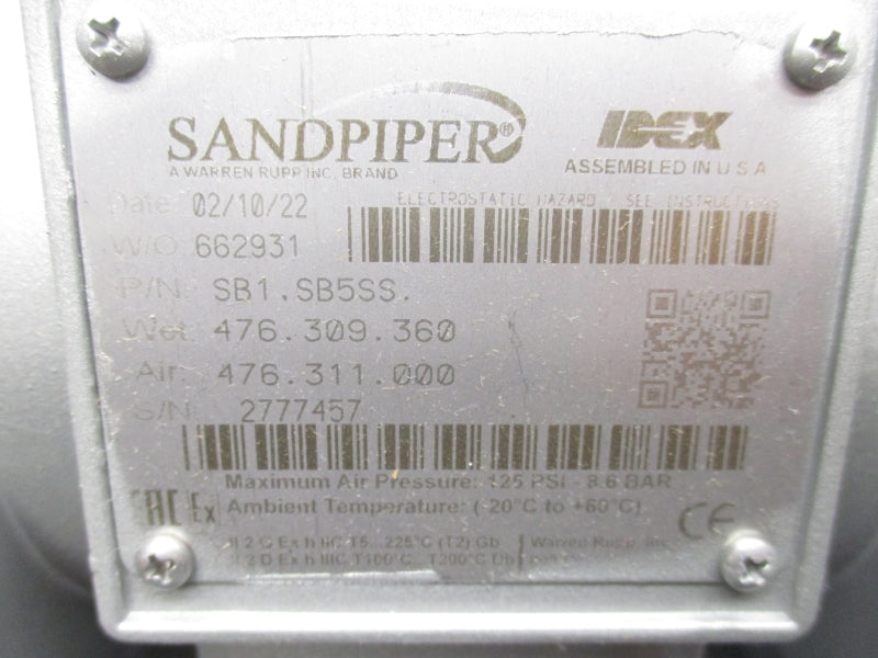 SANDPIPER SB1.SB5SS 125PSI NSNP
