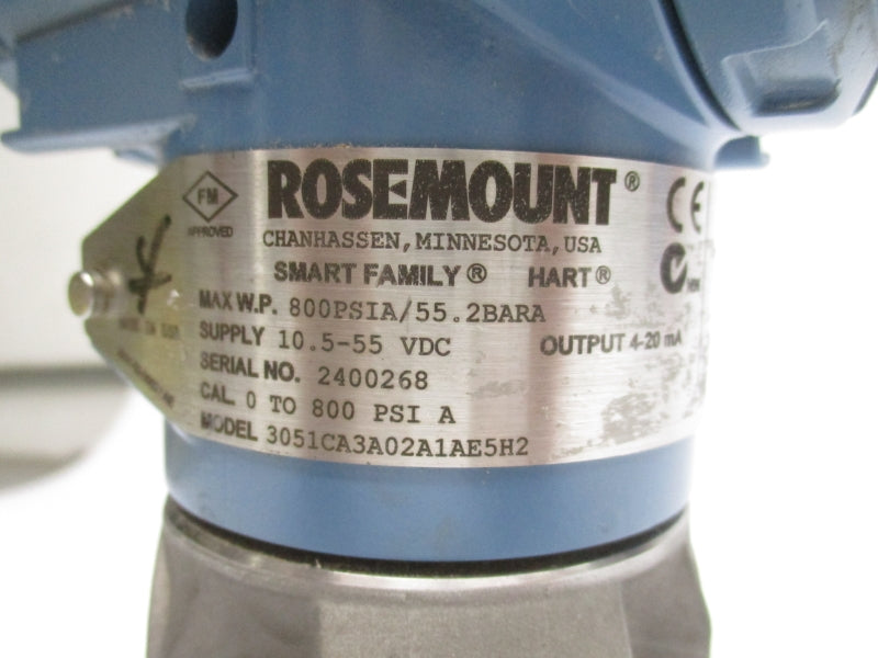 ROSEMOUNT 3051CA3A02A1AE5H2 10.5-55VDC 0-800PSI UNMP