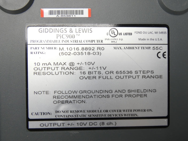 GIDDINGS & LEWIS M.1016.8892R0 10V UNMP