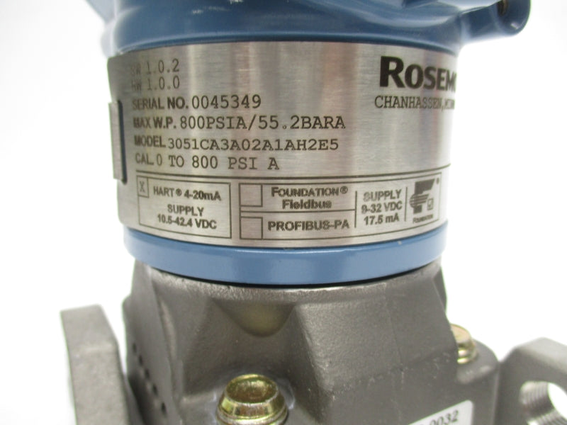 ROSEMOUNT 3051CA3A02A1AH2E5 10.5-42.4VDC 0-800PSI NSNP