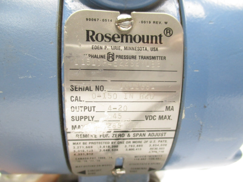 ROSEMOUNT 1151DP4E22S2M1B3 45VDC UNMP