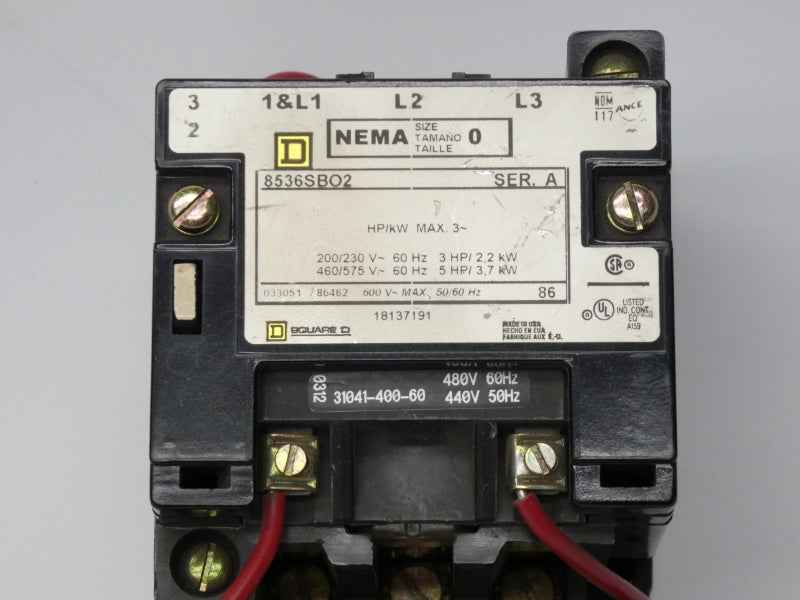 SQUARE D 8536SBO2SV06 SER. A 440/480V UNMP