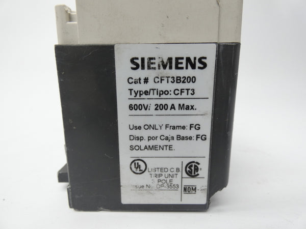 SIEMENS CFT3B200 3VL9320-7KN30 600V 200A UNMP