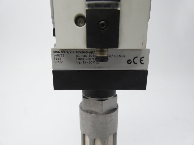 FESTO MS6-SV-1/2-C-10V24-S-AD7 548713 15-30VDC 145PSI UNMP